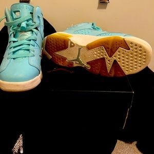 Light blue retro Jordan’s